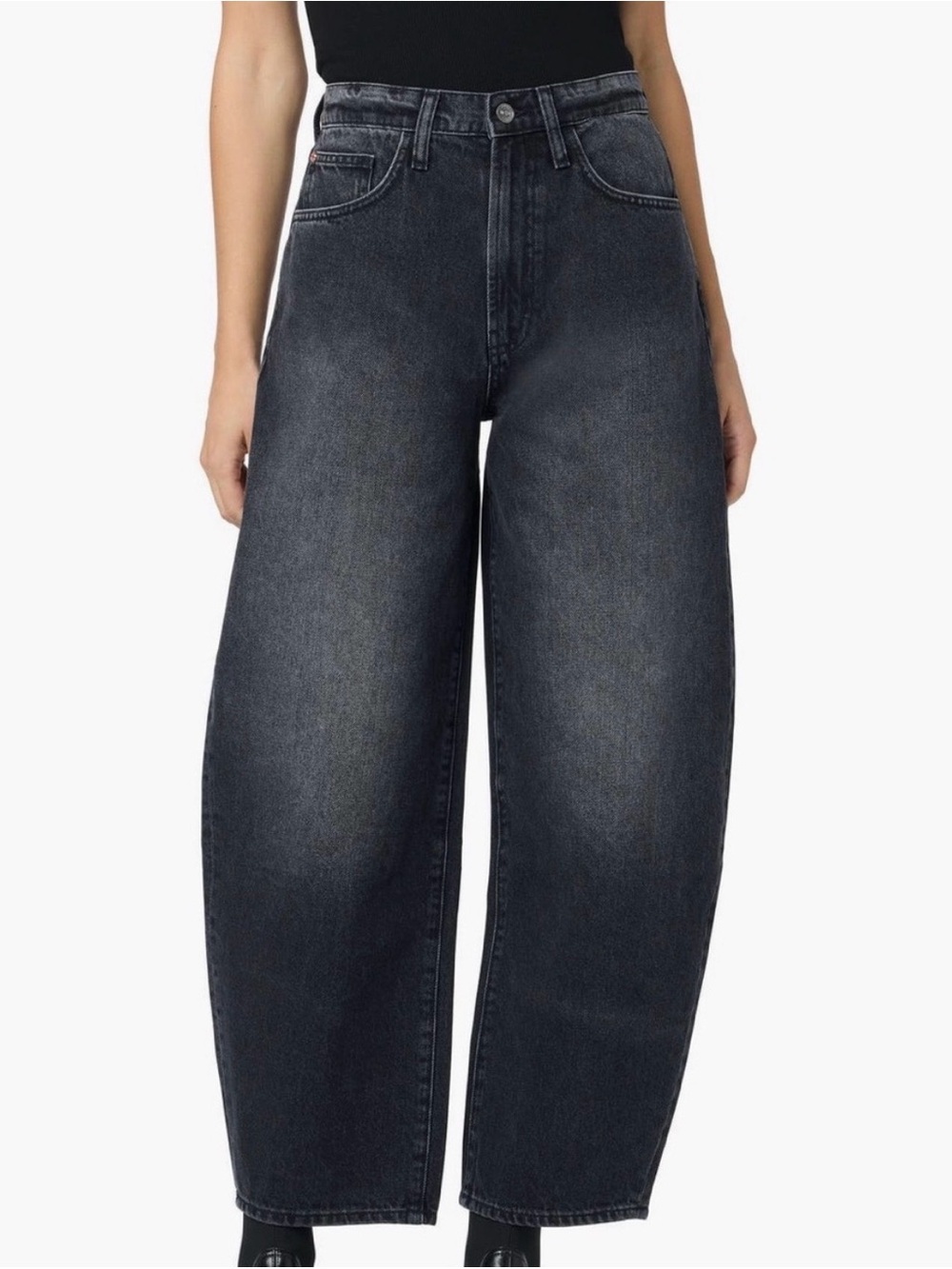 Hudson Jeans Barrel Leg Molina Jeans in Washed Black